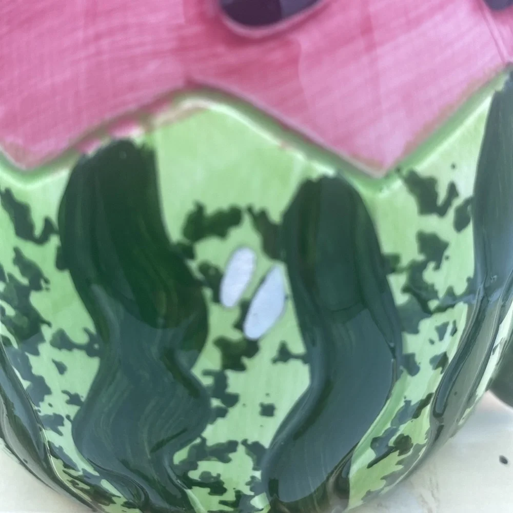 VTG  Cracker Barrel mini Watermelon ceramic Teapot w/ box